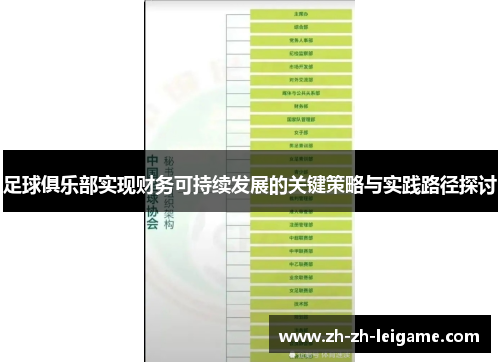 足球俱乐部实现财务可持续发展的关键策略与实践路径探讨 足球俱乐部实现财务可持续发展的关键策略与实践路径探讨